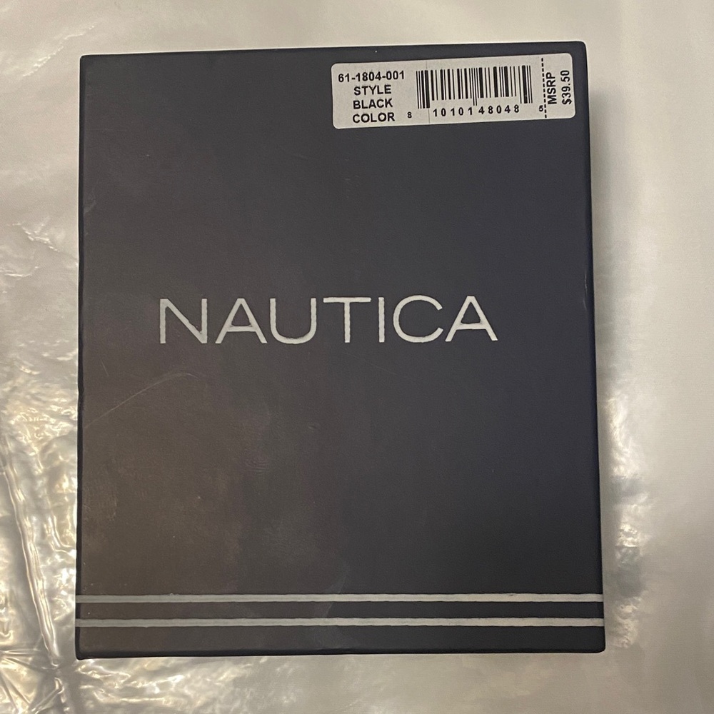 Nautica Black Leather Bifold Wallet